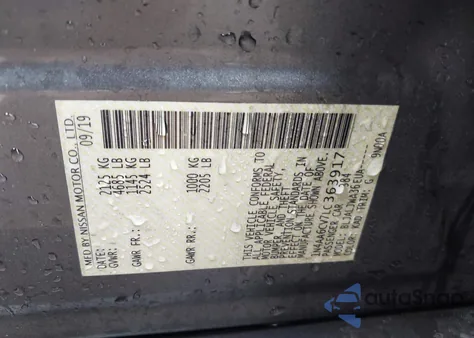 2020 Nissan Maxima Sv Xtronic Cvt z USA, uszkodzony, nr VIN 1N4AA6CV7LC363917